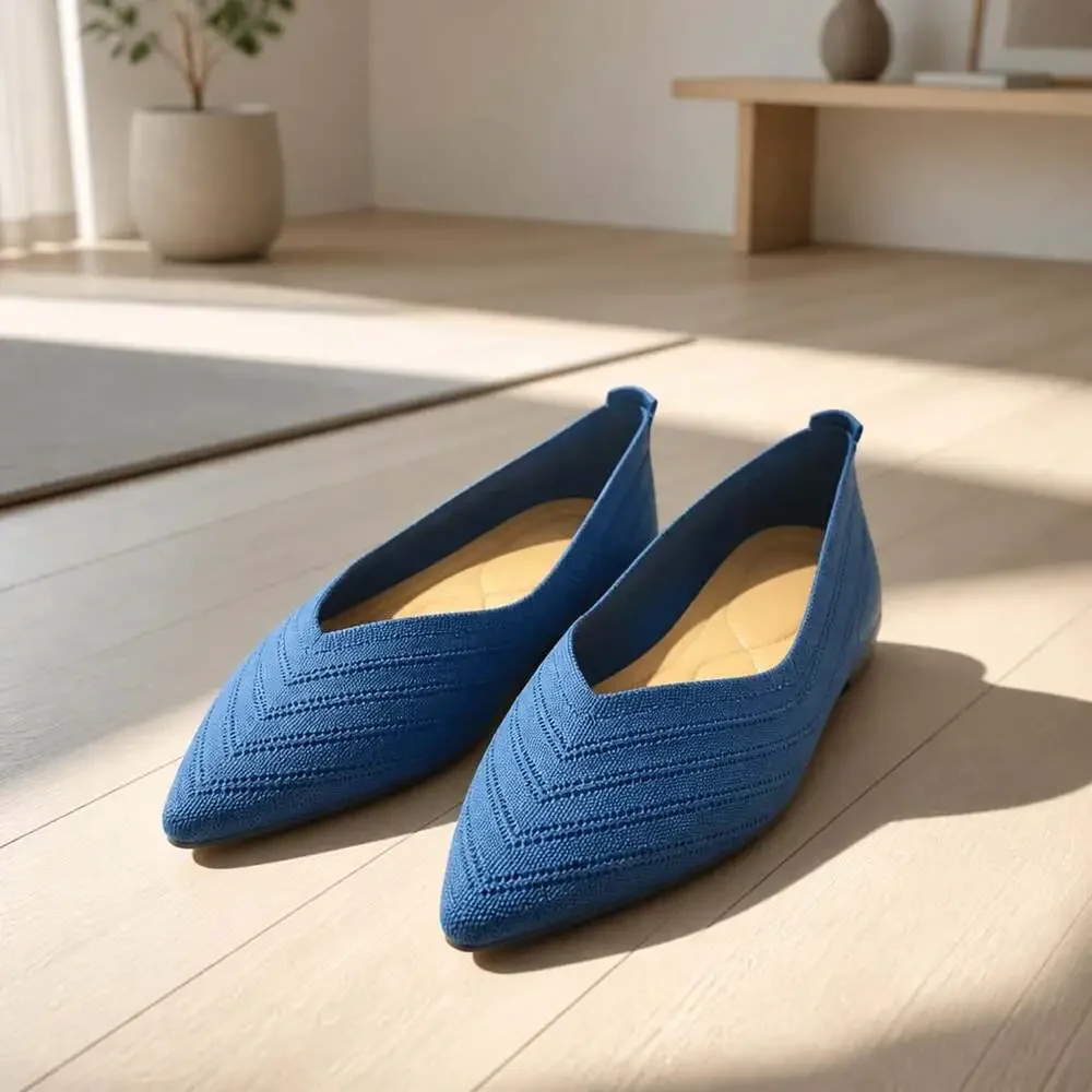 Women's Business Casual Flats, Blue, Size US 10.5/EU 41
